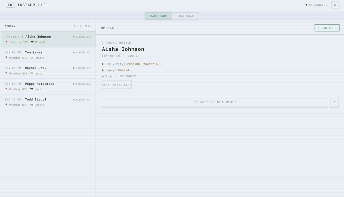 InstaDR-Lite Dashboard